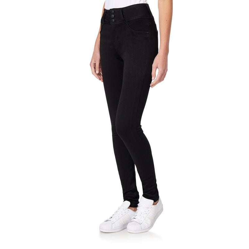 Wallflower Women's Juniors InstaSoft High-Rise Sassy Skinny Jeans (Standard and Plus), Noir, 13 - Image 1